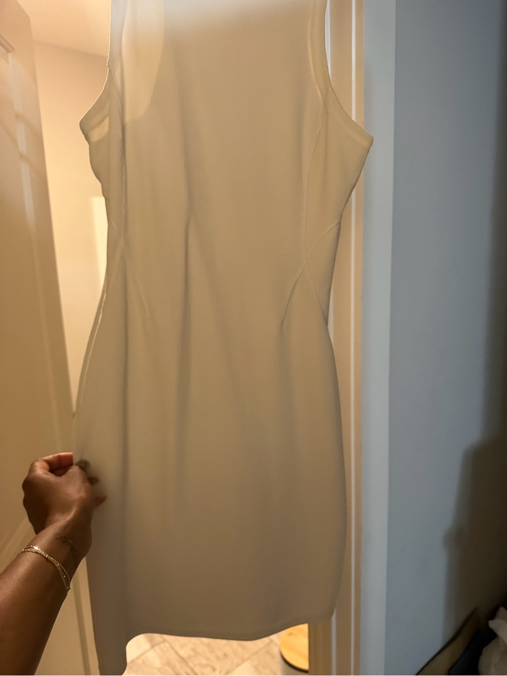 Lululemon White Ribbed Bodycon Dress